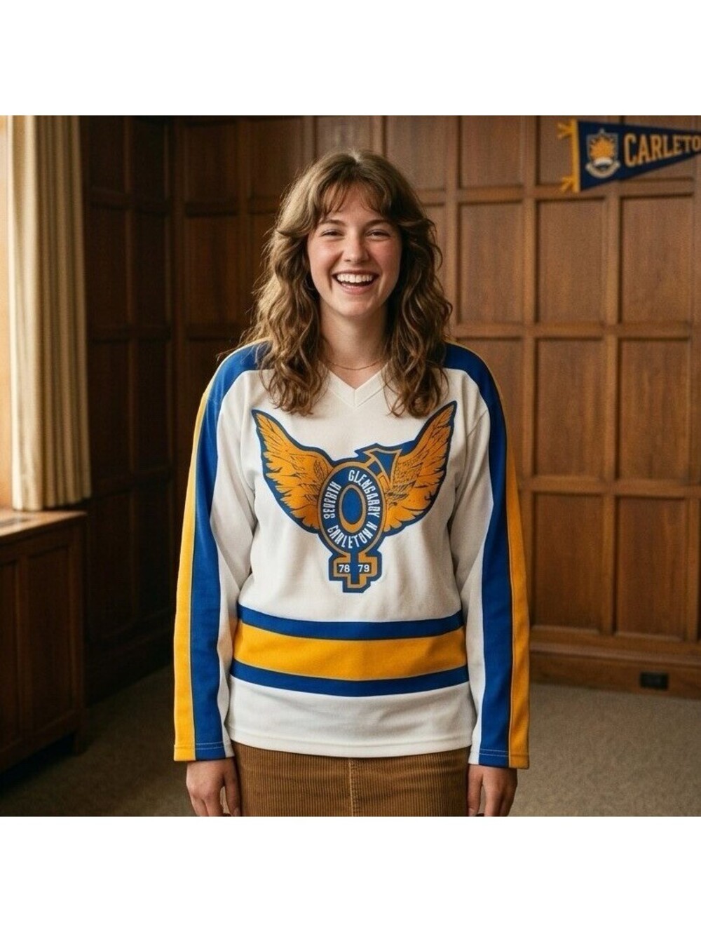Vintage 1978 1979 Carleton University Hockey Jersey Glengarry House 7th Women’s